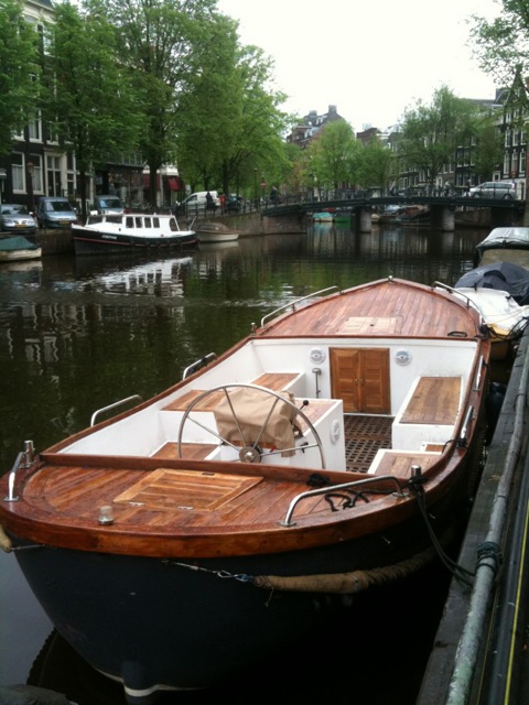 Wooden boat on a canal