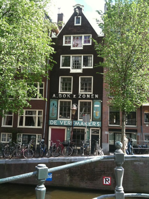 A house on a canal in Amsterdam
